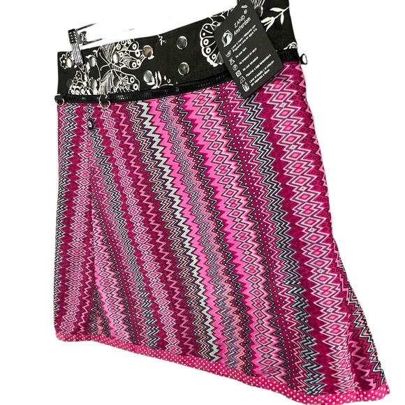 Zand Amsterdam Reversible Wrap Skirt OS Geometric Snap Adjustable Edgy Grunge - Picture 3 of 14